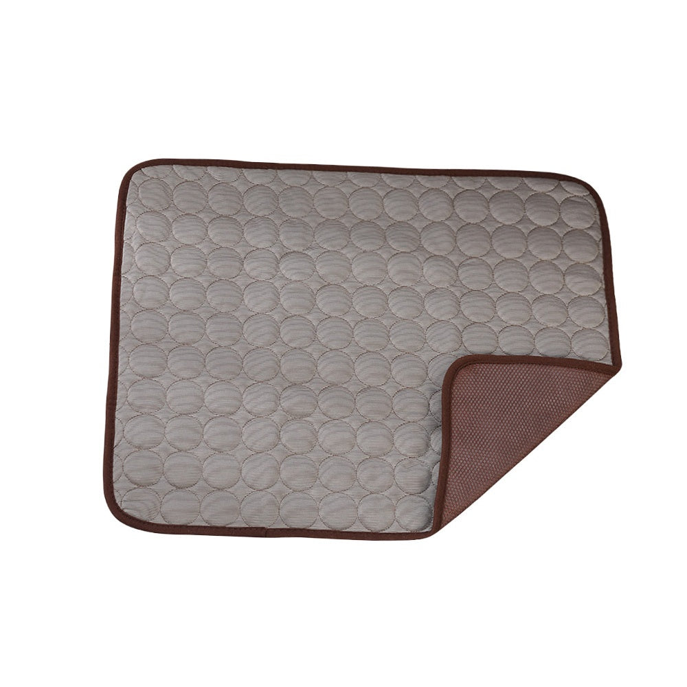 Pet Ice Silk Cooling Mat for Dogs & Cats – Breathable, Anti-Slip Summer Pad brown