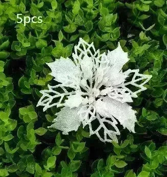 Glitter Artifical Christmas Flowers Christmas Tree Decorations For Home Fake Flowers Xmas Ornaments New Year Decor - EX-STOCK CANADA