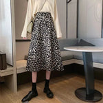 Women High waist Leopard color Midi Skirt - EX-STOCK CANADA