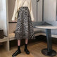 Women High waist Leopard color Midi Skirt - EX-STOCK CANADA