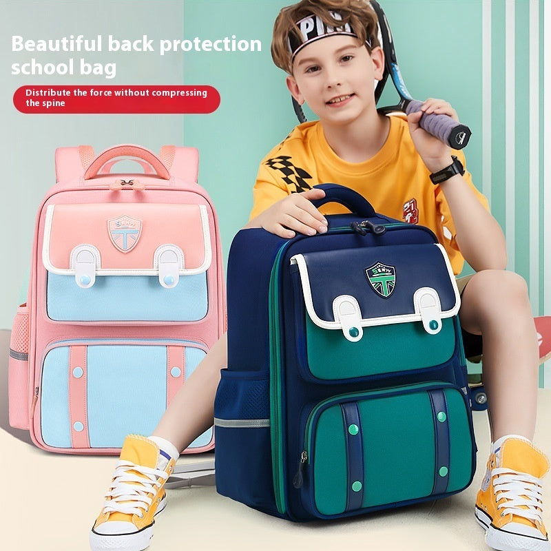 Student Schoolbag Spine Protection Burden Alleviation Backpack Water Repellent EX-STOCK