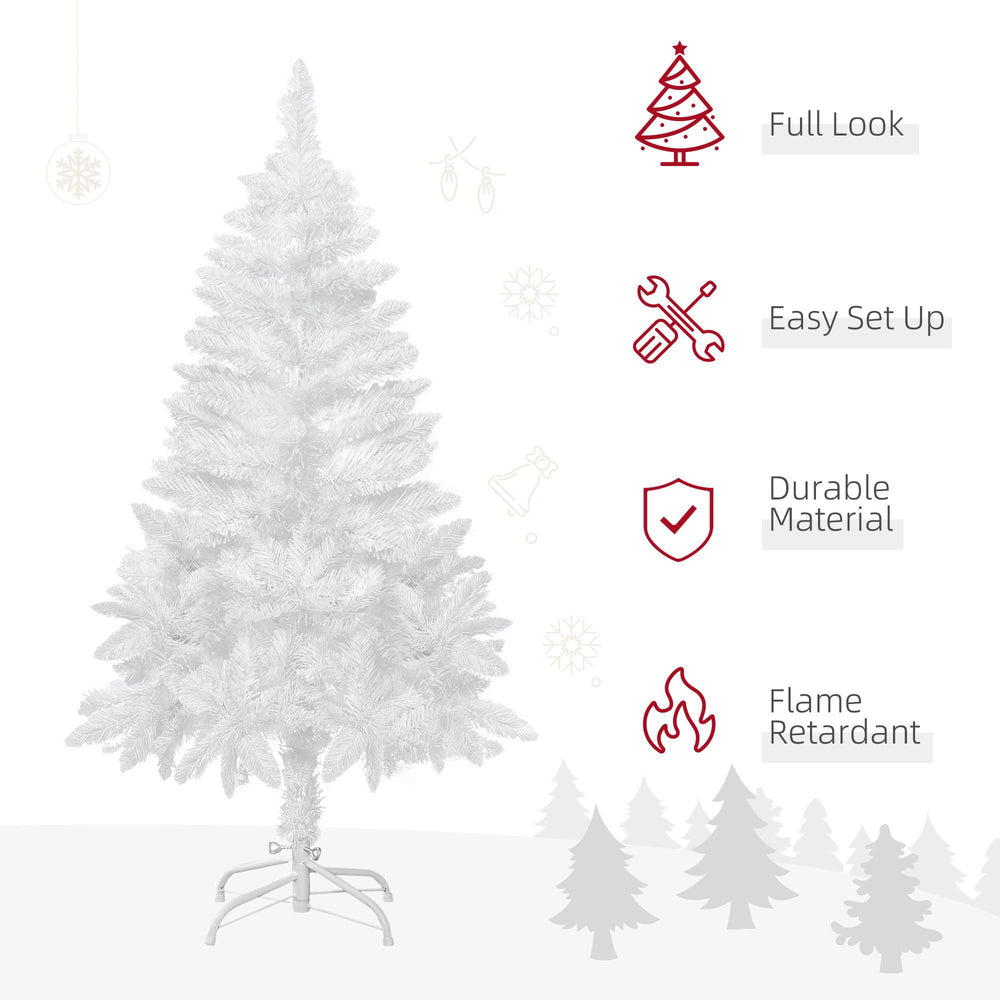 4ft Artificial Christmas Tree With Pine Realistic Branches, Auto Open, For Indoor Decoration, White EX-STOCK Canada 