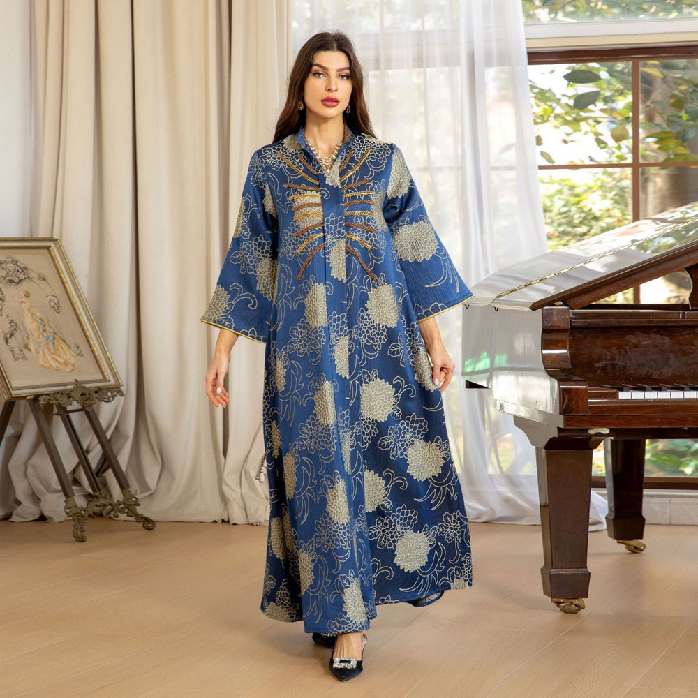 Robe musulmane Moyen-Orient à col en V Dubaï - EX-STOCK Canada