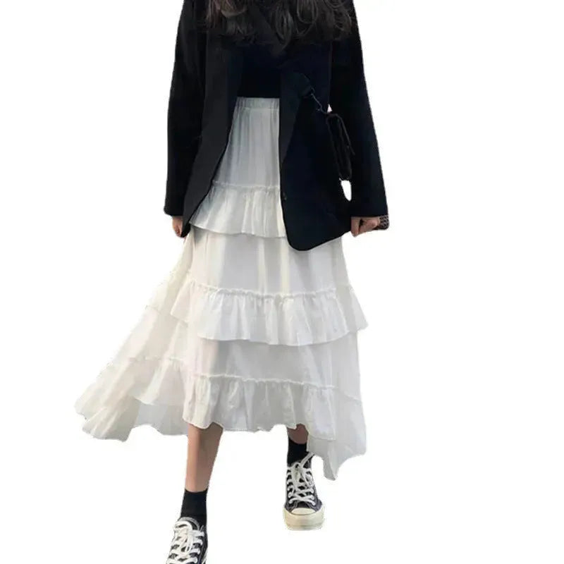 High Waist Layered Cake Skirt Irregular  MIDI Long skirt - EX-STOCK CANADA