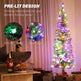 6ft Prelit Pencil Artificial Christmas Tree, Flocked Xmas Tree With Remote, Dual Colour LEDs, 429 Tips, Metal Stand EX-STOCK Canada 