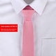 Pink tie on a white shirt with a red text box displaying an item number.