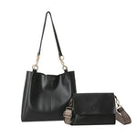 Two-piece Set Large Capacity Leather Totes shoulder Work Commuter Bag - EX-STOCK CANADA