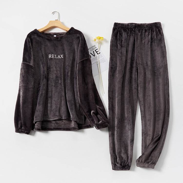 Flannel Pajamas Sets Winter Home Clothes For Women Men Sleepwear Couple - EX-STOCK Canada