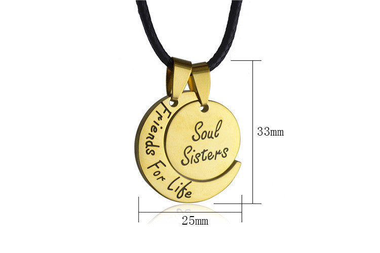 Edelstahl Mond Sonne Paar Halskette - EX-STOCK Canada