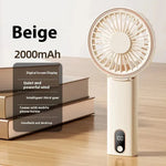 Mini Folding Digital Display Mute Refrigeration Handheld Fan - EX-STOCK CANADA