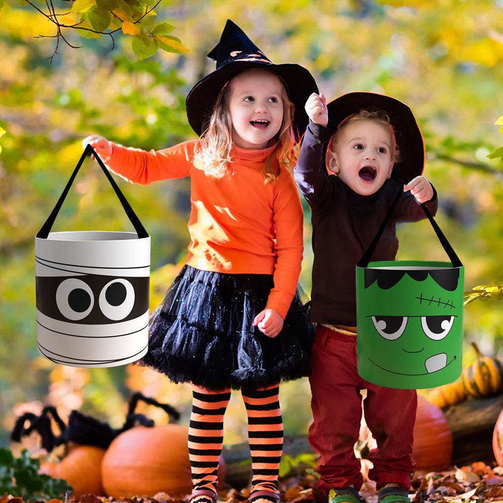Halloween Candy Bag - Handheld LED Light-up Pumpkin Bag Tube, Halloween Trick-or-Treat Bag - EX-STOCK Canada