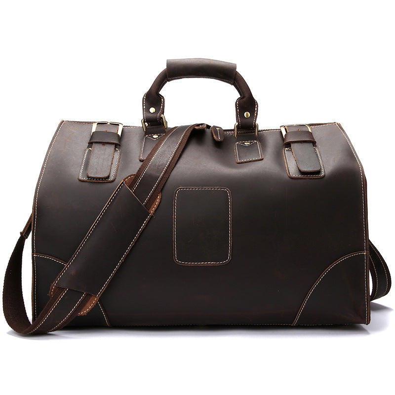 Vintage Cowhide Men's Bag, Large-capacity Travel Bag, Leather Shoulder Bag | EX-STOCK Canada 