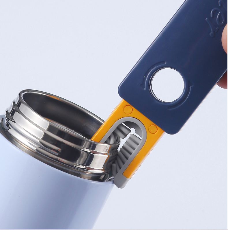 4 In 1 Bottle Gap Cleaner Brush Multifunctional Cup Cleaning Brushes Water Bottles Clean Tool Mini Silicone U-shaped Brush Kitchen Gadgets 