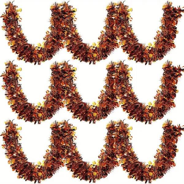 3Pack 6.56 Ft Halloween Tinsel Garland With Pumpkin Sequins Orange Black Mixed Colors Glitter Metallic Tinsel Decoration Twisted Garland For Halloween Thanksgiving Trick Or Treat Fall Party Supplies - EX-STOCK Canada