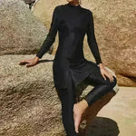Pure Color Long-sleeved Trousers Fully Surrounded Conservative Beach Surfing Sunscreen ArabSwimsuit EX-STOCK