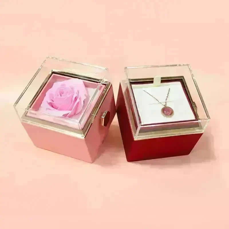 Rotating Soap Flower Rose Gift Box Creative Rotating Rose Jewelry Packaging Box Valentine's Day Gift For Women - EX-STOCK CANADA