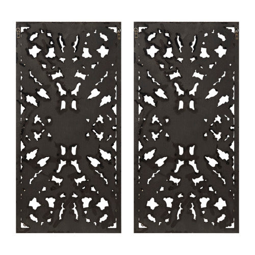 Distressed Carved Wood 2-piece Wall Decor Set EX-STOCK