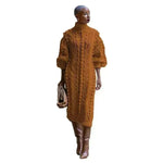 Buy Cashmere Winter Split Turtleneck knitted Midi Thick Sweater Dress - EX-STOCK CANADA
