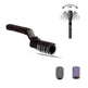 Black cleaning brush with interchangeable nozzles on a white background
