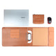 3-in-1 Leather Mouse Pad with Wireless Charger & Earphone Storage – Black, Green, Orange, Purple, Red