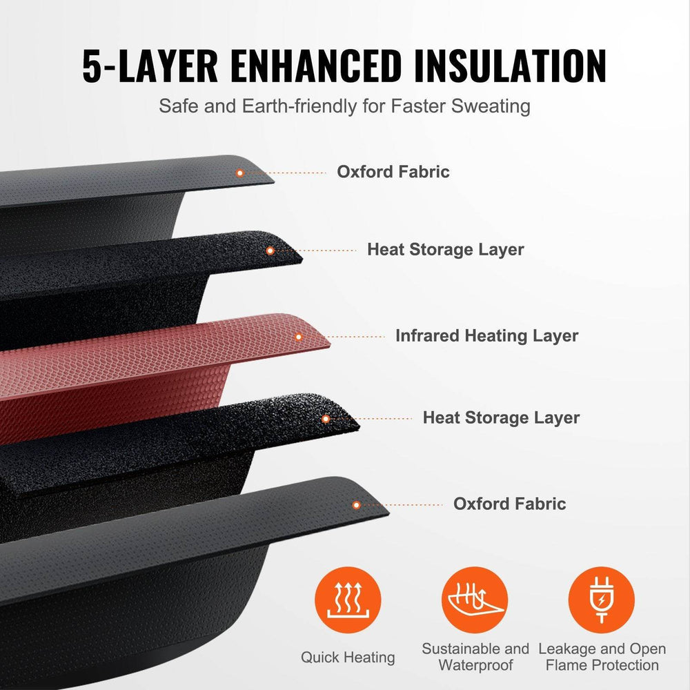 VEVOR Sauna Blanket For Detoxification, Portable Far Infrared Sauna For Home, Oxford Sauna Bag Warm Holes & Carbon Fiber Heating, 1-6 Level Adjustable Temp 95-176F, 5-60 Minutes Timer, 75 X 35 In EX-STOCK Canada 