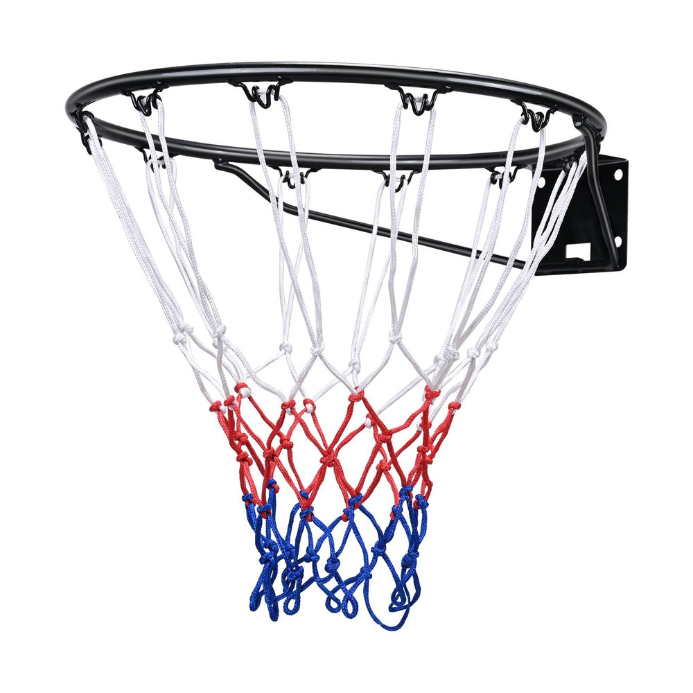 Basketball Rim, Wall Door Mounted Basketball Hoop, Heavy Duty Q235 Basketball Flex Rim Goal Replacement With Net And Double Spring, Standard 18 Indoor Outdoor Hanging Hoop For Kids Adults EX-STOCK