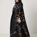 Pleated Print Cardigan Long Coat Arabic Robe Plus Size - EX-STOCK Canada