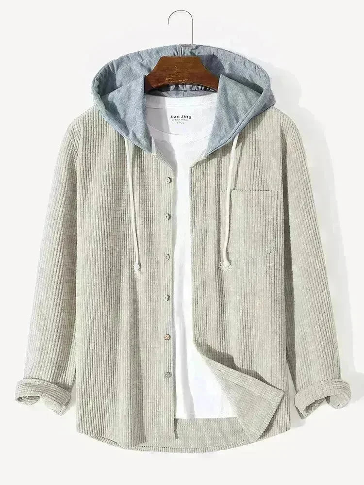 Men's Autumn And Button down Waffle Hoodie Cardigan - EX-STOCK CANADA