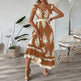 Women's Summer Flowy Maxi Dress Casual Cap Sleeve V Neck Smocked Waist Beach Sundress EX-STOCK