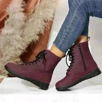 Round Toe Martin Shoes Mid-calf Length Large Size Leather Boots - EX-STOCK CANADA