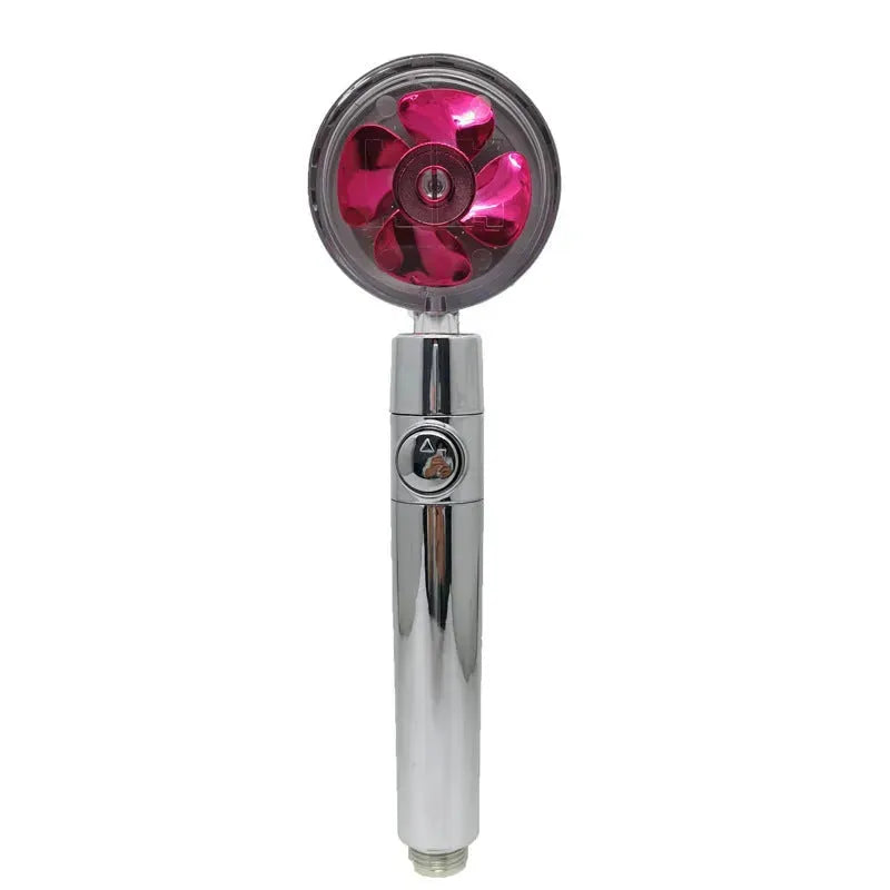 Propeller Driven Shower Head With Stop Button And Cotton Filter Turbocharged High Pressure Handheld Shower Nozzle - EX-STOCK CANADA