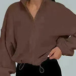 Women's Polar Fleece Sports Velvet Stand Collar Zipper Jacket - EX-STOCK CANADA
