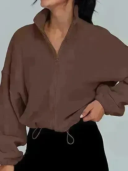 Women's Polar Fleece Sports Velvet Stand Collar Zipper Jacket - EX-STOCK CANADA