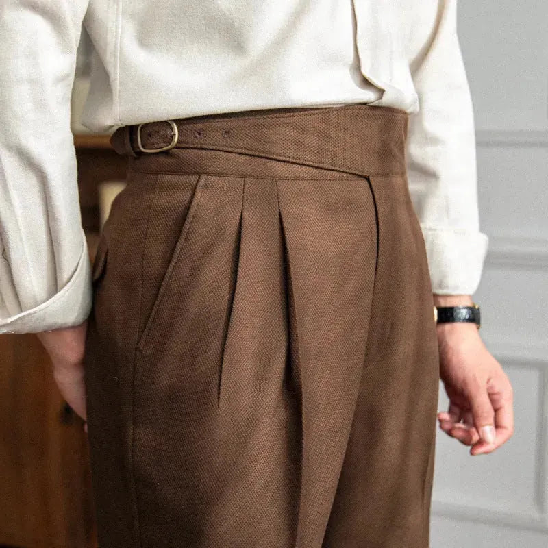 High Waist Straight leg British Business Office Work trouser for men - EX-STOCK CANADA