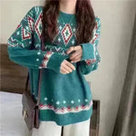 Loose Jacquard Christmas Sweater - EX-STOCK CANADA