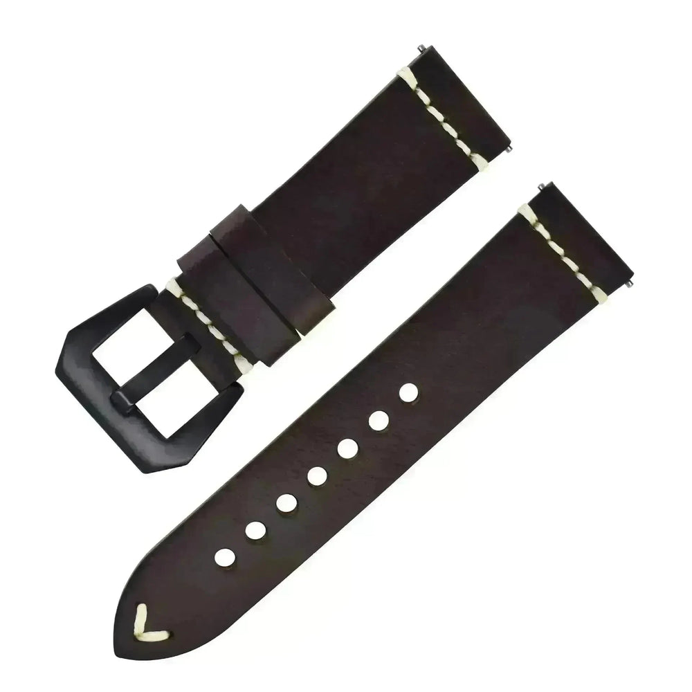 Discoloring Oil Wax Top Layer Cowhide Watch Strap - EX-STOCK CANADA