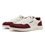 Color-Block Wide Toe Sneakers – Breathable Mesh, Soft Sole, Sports-Casual white brown