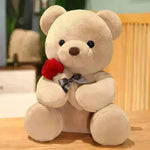 New Lovely Hug Roses Teddy Bear Stuffed Soft Animal Dolls Nice Birthday Gift Girlfriend Valentine's Day - EX-STOCK CANADA