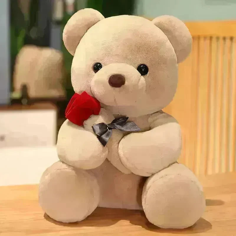New Lovely Hug Roses Teddy Bear Stuffed Soft Animal Dolls Nice Birthday Gift Girlfriend Valentine's Day - EX-STOCK CANADA