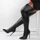 Women's Over-The-Knee Stiletto Boots | Faux Leather High Heel Long Boots