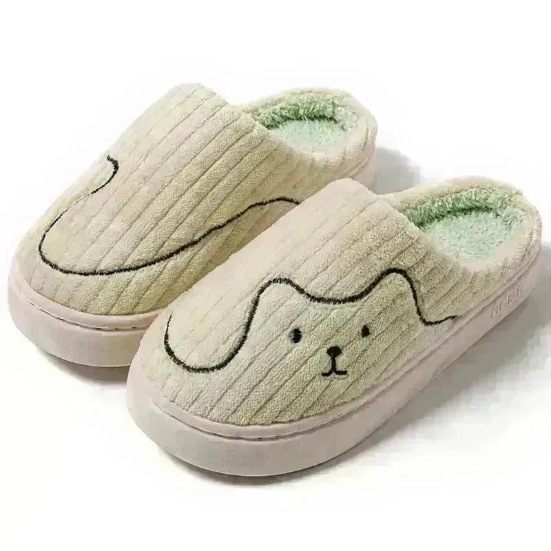 Striped Cat Slippers Indoor Couple Non-slip Floor Bedroom Slipper Winter Warm Plush House Shoes Women Men - EX-STOCK CANADA