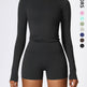 Women's Four Seasons Sports Suit, Women's Long Sleeve Round Neck Sports T-shirt And High Waist Tight Shorts Yoga Suit. EX-STOCK