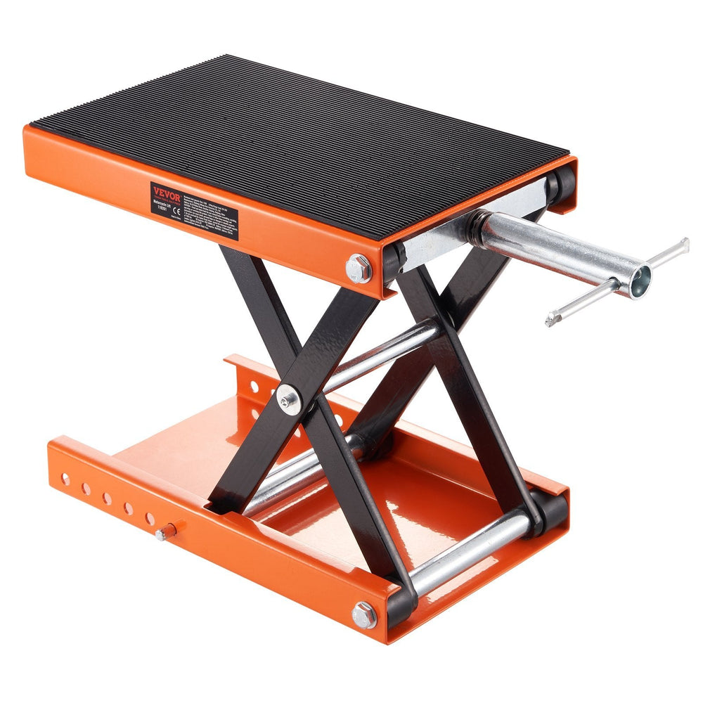 Motorcycle Lift, 1100 LBS Motorcycle Scissor Lift Jack With Wide Deck & Safety Pin, Center Hoist Crank Stand, Steel Scissor Jack For Street Bikes, Cruiser Bikes, Touring Motorcycles EX-STOCK