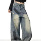 Splash Ink Ripped Machete Baggy Jeans Pant For Women Loose-fitting Wide-leg Trousers - EX-STOCK CANADA