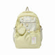 Light yellow backpack with star designs on a white background