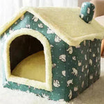 Casa de perro plegable Cama de gato Cat de invierno Villa de invierno Villa Sleep Kennel Nido removible Suministro