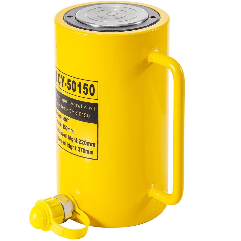 50T 6In Stroke Hydraulic Cylinder Jack Solid Single Acting Hydraulic Ram Cylinder 150mm Hydraulic Lifting Cylinders For Bending, Straightening And Pulling On Trucks, Tractors And Heavy Equipm EX-STOCK