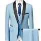 Men's 3-Piece Business Suit Set – Wedding & Formal Wear (8 Colors, S–6XL)