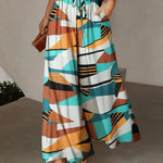 Printed Comfortable Casual High Waist  Wide-leg Floral Palazzo Trousers women