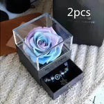 Eternal Flower Rose Jewelry Box for Birthday Presents Valentines Day Wedding Gift Box - EX-STOCK CANADA